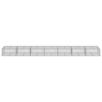 gabionkurv med cover 700x100x50 cm galvaniseret jern