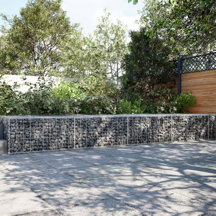 gabionkurv med cover 900x100x50 cm galvaniseret jern