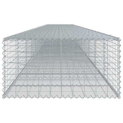 gabionkurv med cover 1100x100x50 cm galvaniseret jern