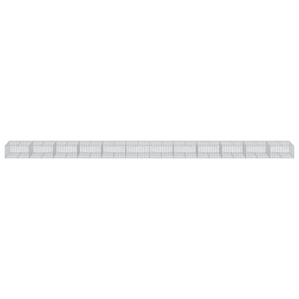 gabionkurv med cover 1200x100x50 cm galvaniseret jern