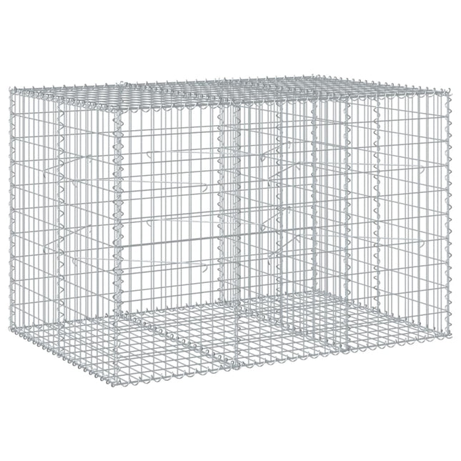 gabionkurv med cover 150x100x100 cm galvaniseret jern