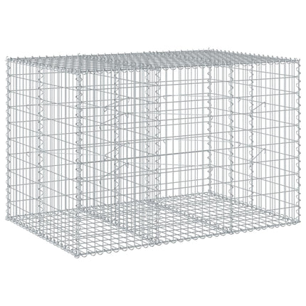 gabionkurv med cover 150x100x100 cm galvaniseret jern