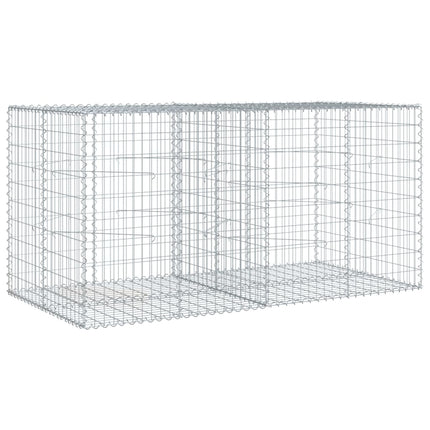 gabionkurv med cover 200x100x100 cm galvaniseret jern