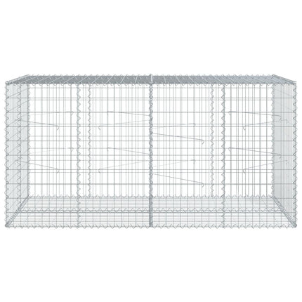 gabionkurv med cover 200x100x100 cm galvaniseret jern