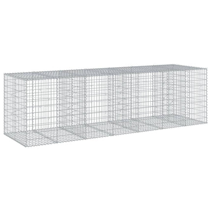 gabionkurv med cover 350x100x100 cm galvaniseret jern