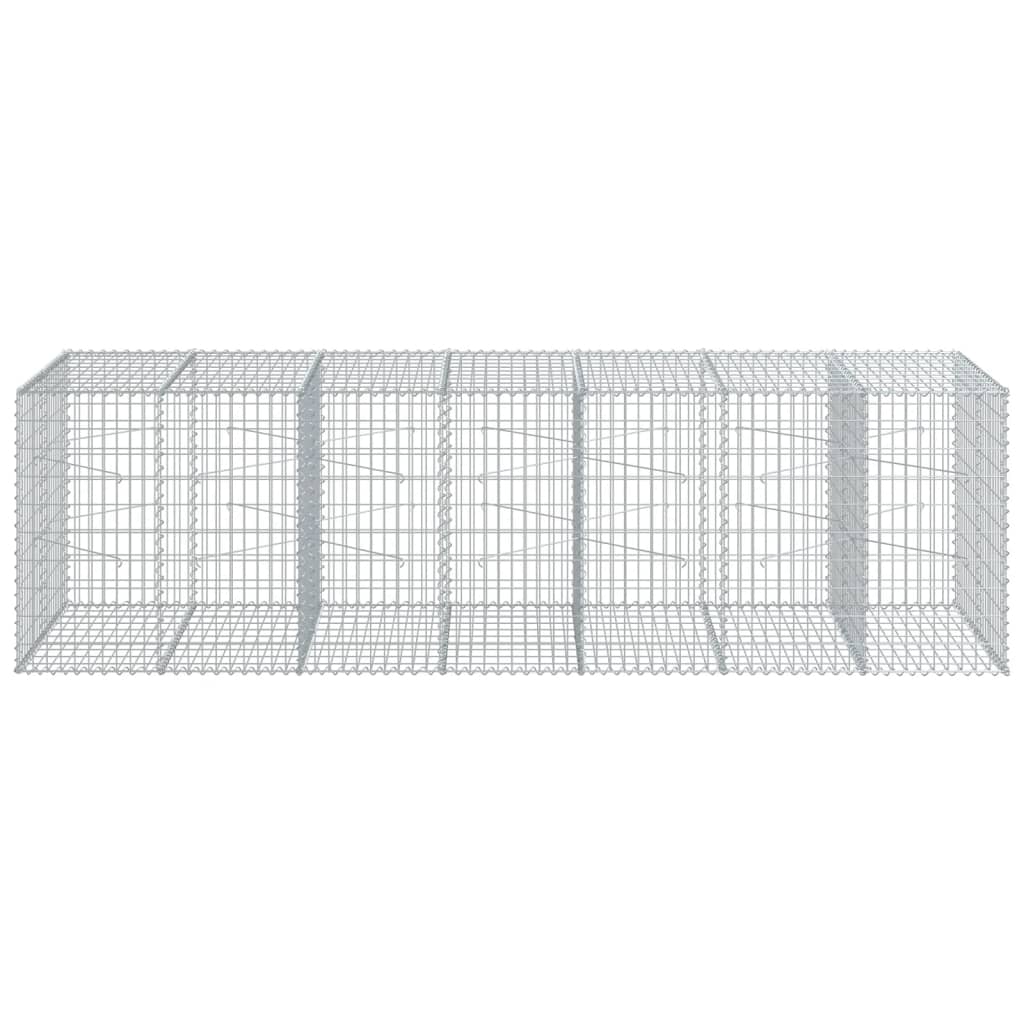 gabionkurv med cover 350x100x100 cm galvaniseret jern