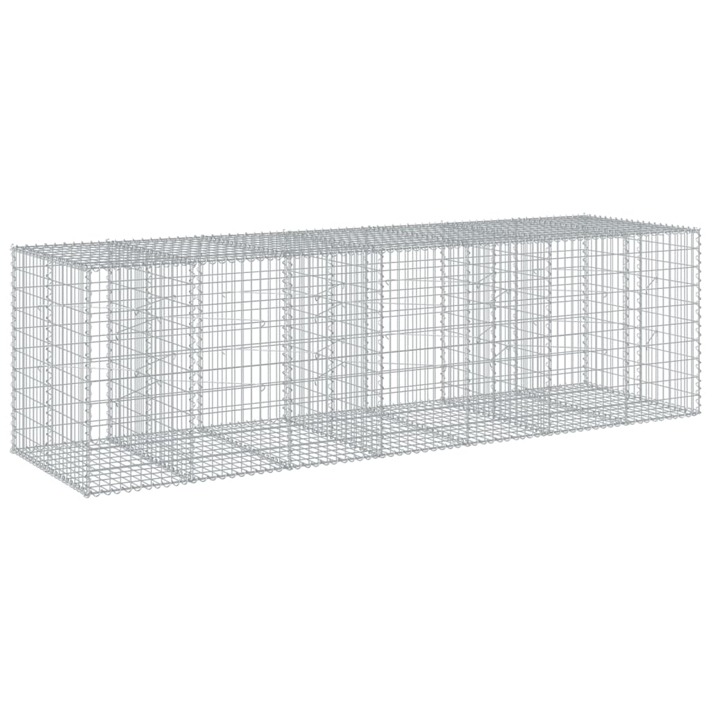 gabionkurv med cover 350x100x100 cm galvaniseret jern