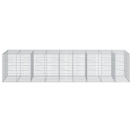 gabionkurv med cover 450x100x100 cm galvaniseret jern