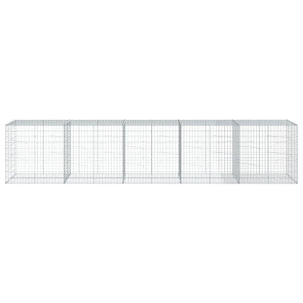 gabionkurv med cover 500x100x100 cm galvaniseret jern