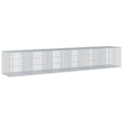 gabionkurv med cover 600x100x100 cm galvaniseret jern
