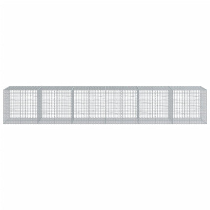 gabionkurv med cover 600x100x100 cm galvaniseret jern