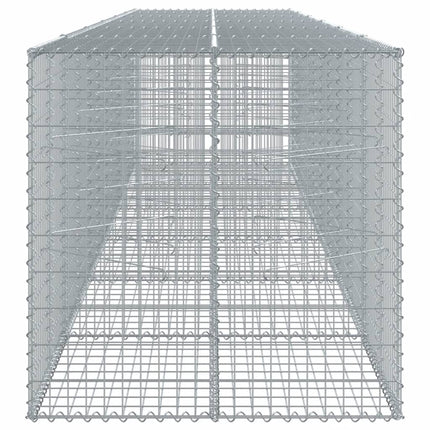 gabionkurv med cover 600x100x100 cm galvaniseret jern