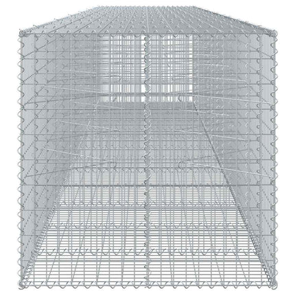 gabionkurv med cover 650x100x100 cm galvaniseret jern