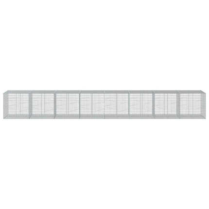 gabionkurv med cover 800x100x100 cm galvaniseret jern