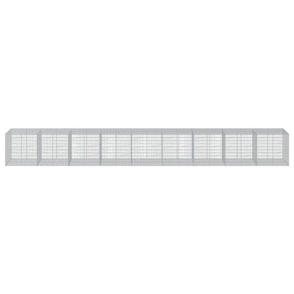 gabionkurv med cover 900x100x100 cm galvaniseret jern