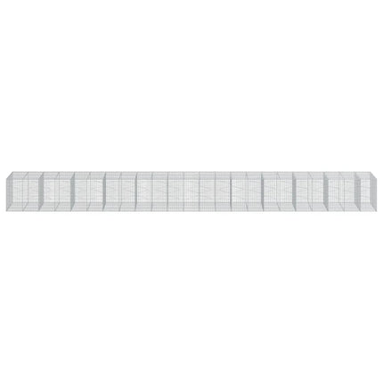 gabionkurv med cover 1150x100x100 cm galvaniseret jern