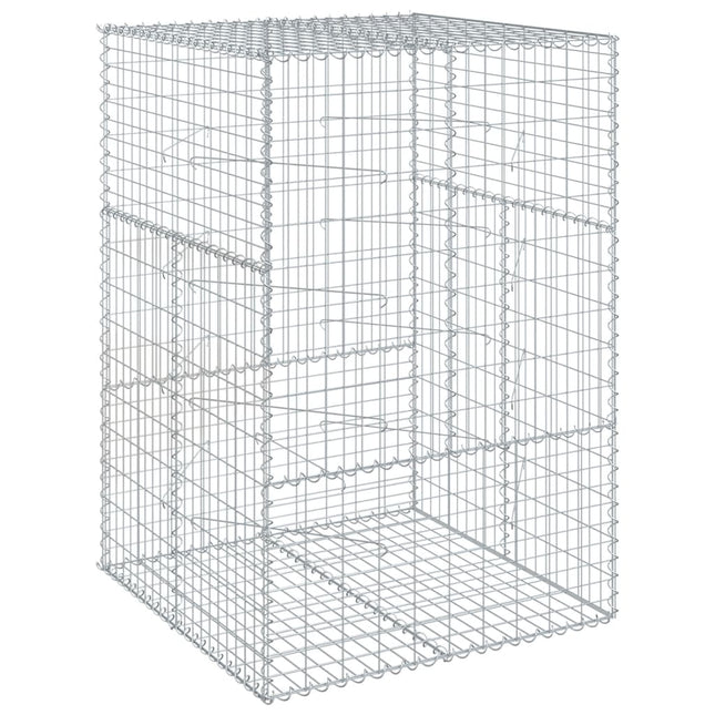 gabionkurv med cover 100x100x150 cm galvaniseret jern
