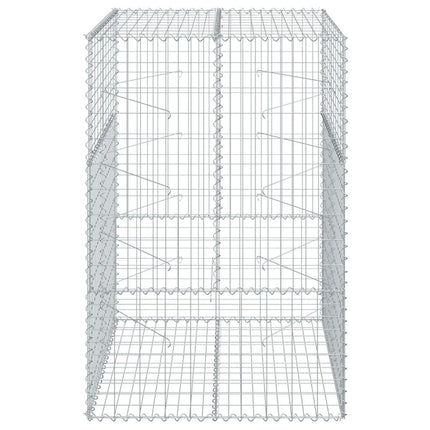 gabionkurv med cover 100x100x150 cm galvaniseret jern