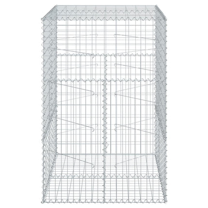 gabionkurv med cover 100x100x150 cm galvaniseret jern