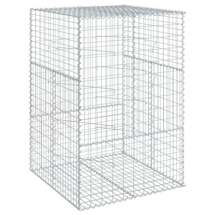 gabionkurv med cover 100x100x150 cm galvaniseret jern