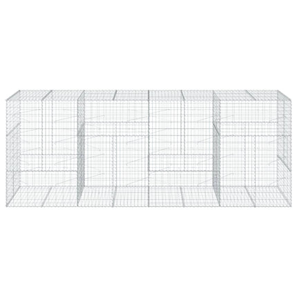 gabionkurv med cover 400x100x150 cm galvaniseret jern