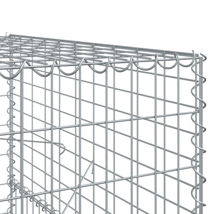 gabionkurv med cover 400x100x150 cm galvaniseret jern