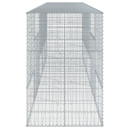 gabionkurv med cover 500x100x150 cm galvaniseret jern