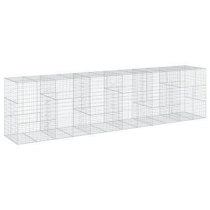 gabionkurv med cover 600x100x150 cm galvaniseret jern