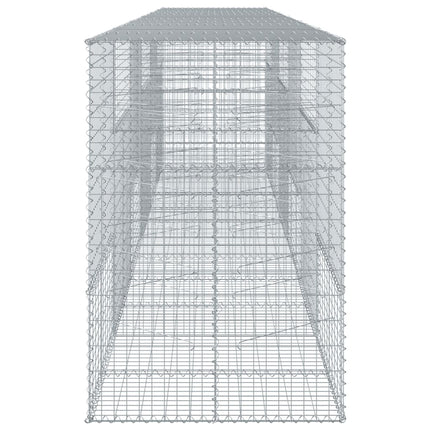 gabionkurv med cover 600x100x150 cm galvaniseret jern