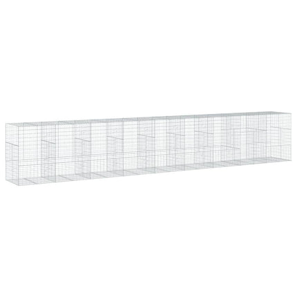 gabionkurv med cover 900x100x150 cm galvaniseret jern