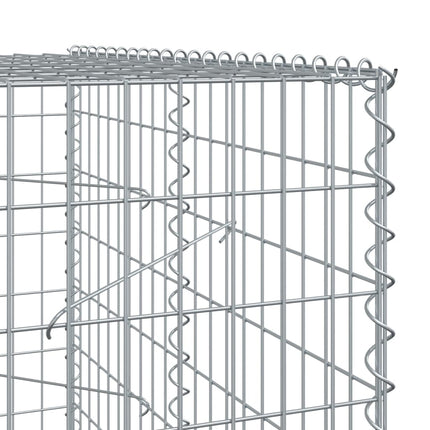 gabionkurv med cover 100x100x200 cm galvaniseret jern