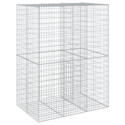 gabionkurv med cover 150x100x200 cm galvaniseret jern