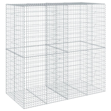 gabionkurv med cover 200x100x200 cm galvaniseret jern