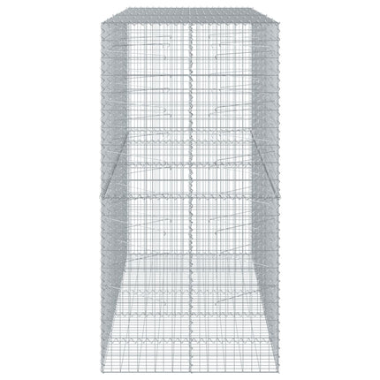 gabionkurv med cover 250x100x200cm galvaniseret jern