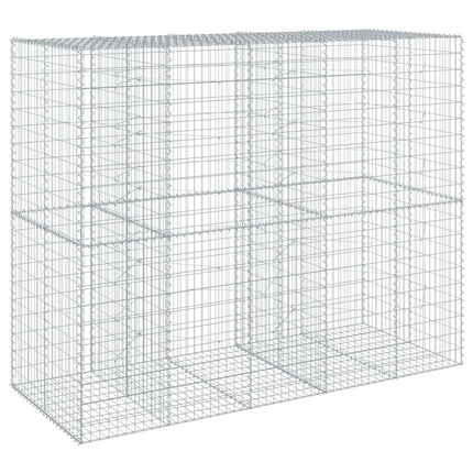 gabionkurv med cover 250x100x200cm galvaniseret jern