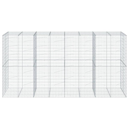 gabionkurv med cover 400x100x200 cm galvaniseret jern