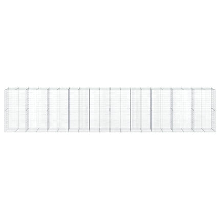 gabionkurv med cover 1000x100x200 cm galvaniseret jern