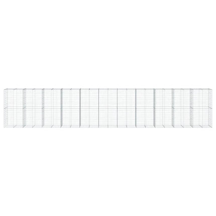 gabionkurv med cover 1100x100x200 cm galvaniseret jern