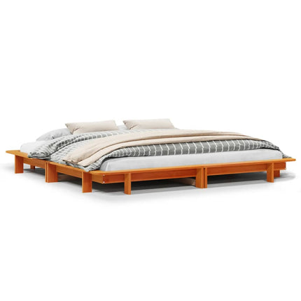 sengeramme uden madras 160x200 cm massivt fyrretræ gyldenbrun