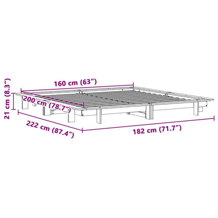 sengeramme uden madras 160x200 cm massivt fyrretræ gyldenbrun