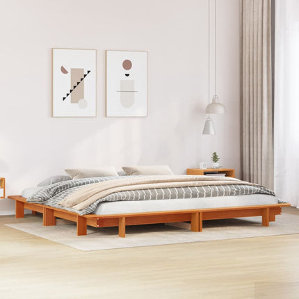 sengeramme uden madras 160x200 cm massivt fyrretræ gyldenbrun