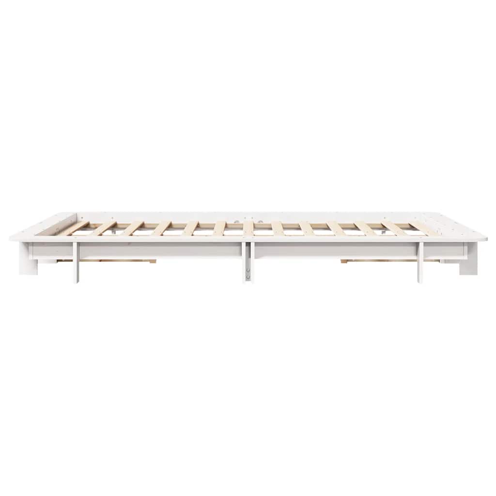 sengeramme uden madras 120x200 cm massivt fyrretræ hvid