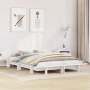 sengeramme uden madras 120x200 cm massivt fyrretræ hvid