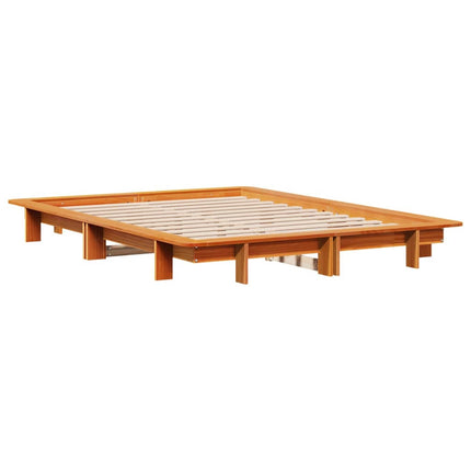 sengeramme uden madras 120x200 cm massivt fyrretræ gyldenbrun