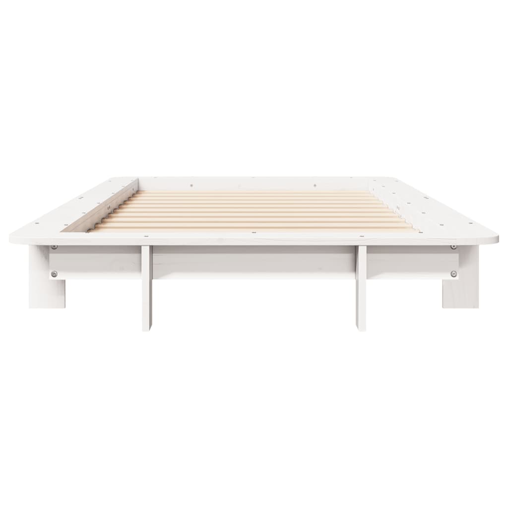 sengeramme uden madras 100x200 cm massivt fyrretræ hvid