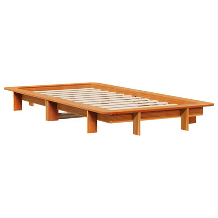 sengeramme uden madras 100x200 cm massivt fyrretræ gyldenbrun