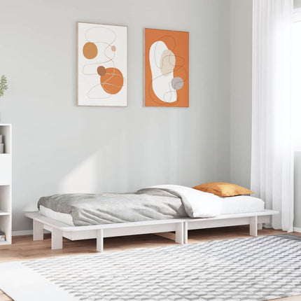 sengeramme uden madras 90x200 cm massivt fyrretræ hvid