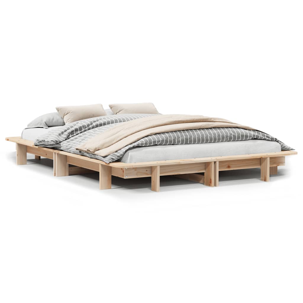 sengeramme uden madras 120x190 cm massivt fyrretræ
