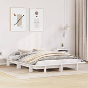 sengeramme uden madras 120x190 cm massivt fyrretræ hvid