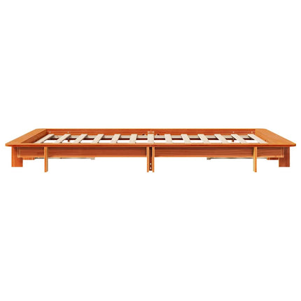 sengeramme uden madras 120x190 cm massivt fyrretræ gyldenbrun